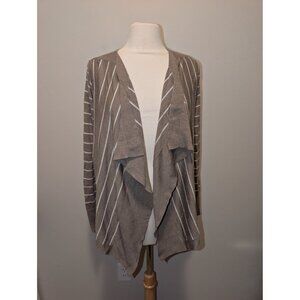 Ann Taylor Loft Open Front Drape Cardigan Striped  Medium